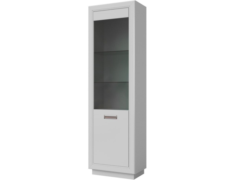 Шкаф с витриной «Эстель Л» КМК 0738.22-01, Белый/ Белый глянец