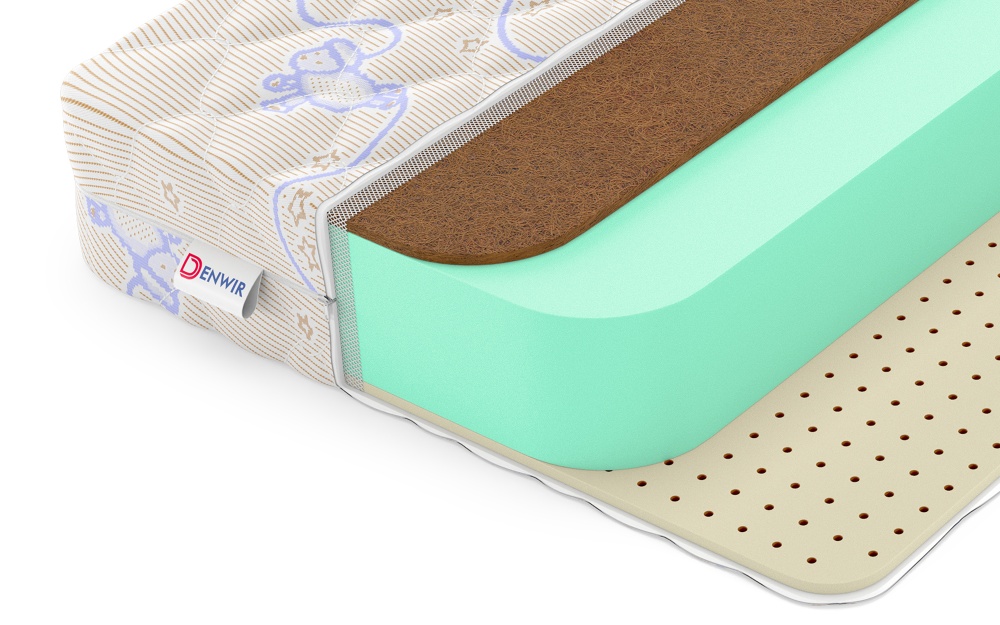 Детский матрас Denwir Baby Springless Eco Hard Soft 16 (БЕБИ СПРИНГЛС ЭКО ХАРД СОФТ 16) в магазине «На диване» в Костроме  — Выгодная цена
